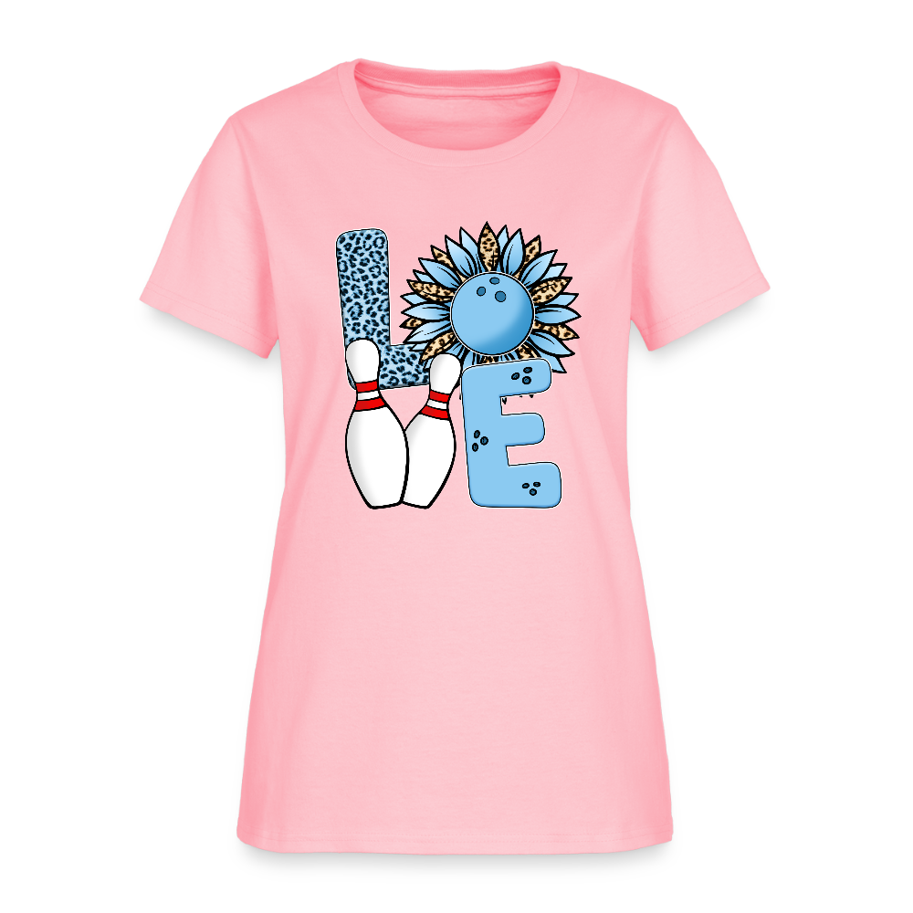 Women's T-Shirt- LOVE (bowling pin) - pink