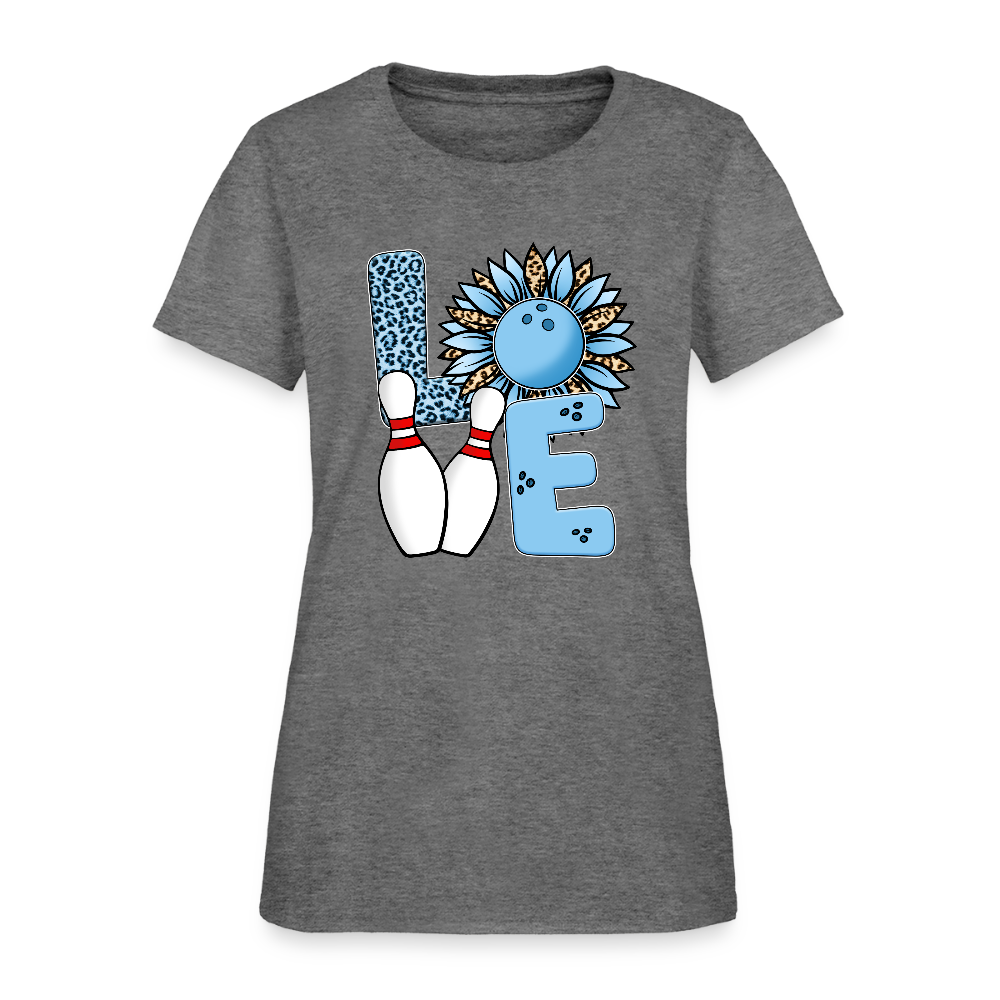 Women's T-Shirt- LOVE (bowling pin) - graphite heather