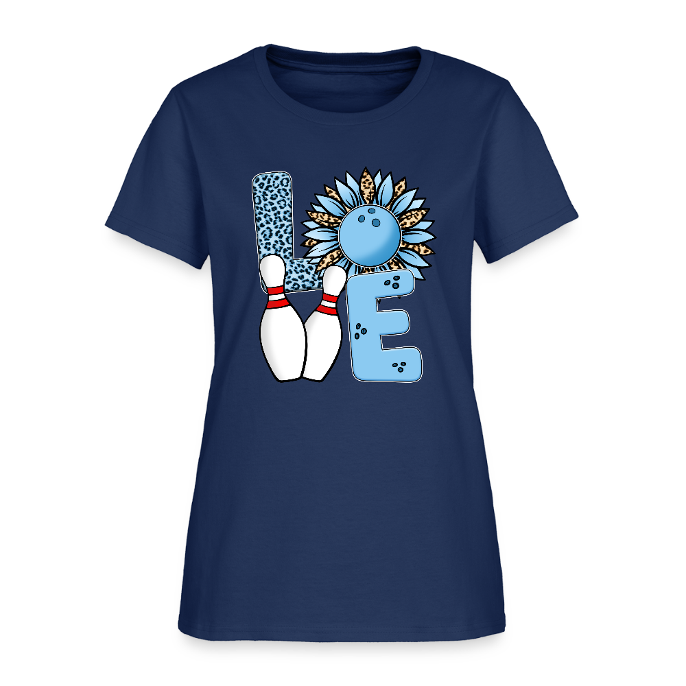 Women's T-Shirt- LOVE (bowling pin) -  blue dusk